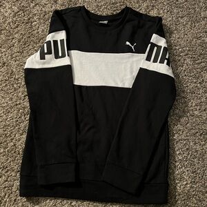 Puma Black and White Crewneck Sweater with Bold Design
